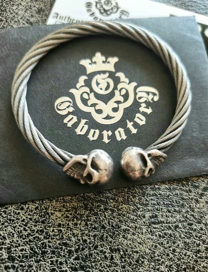 Gaboratory Skull Cable Wire Bangle
