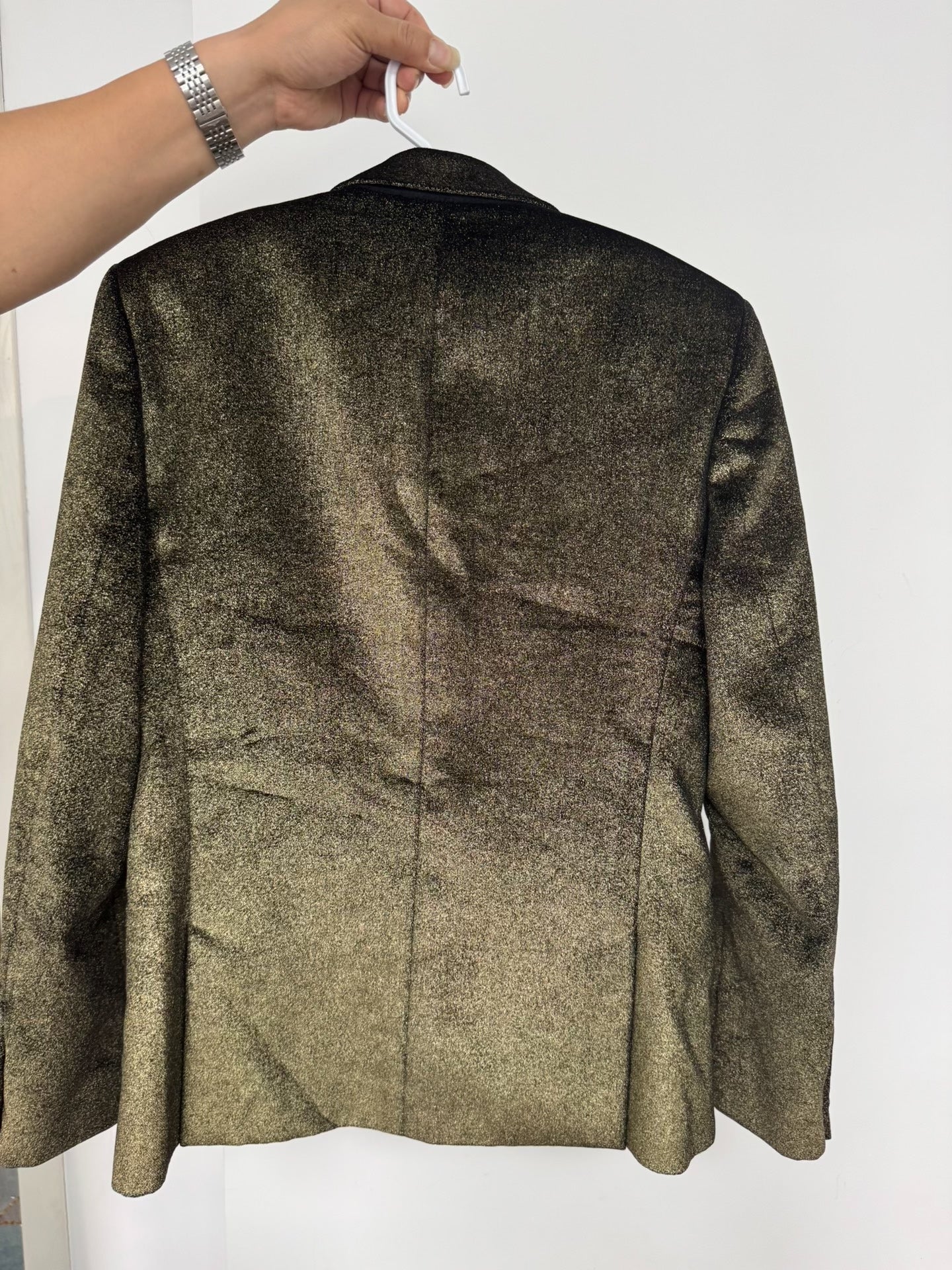 Saint Laurent Gold Glitter Blazer 44
