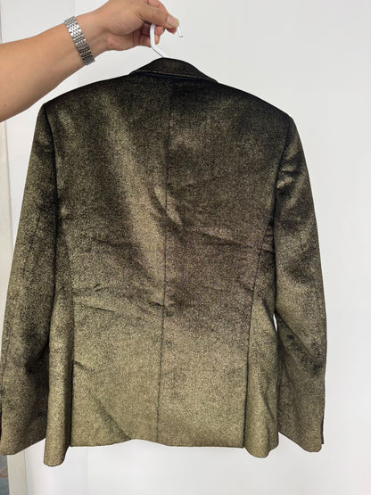 Saint Laurent Gold Glitter Blazer 44