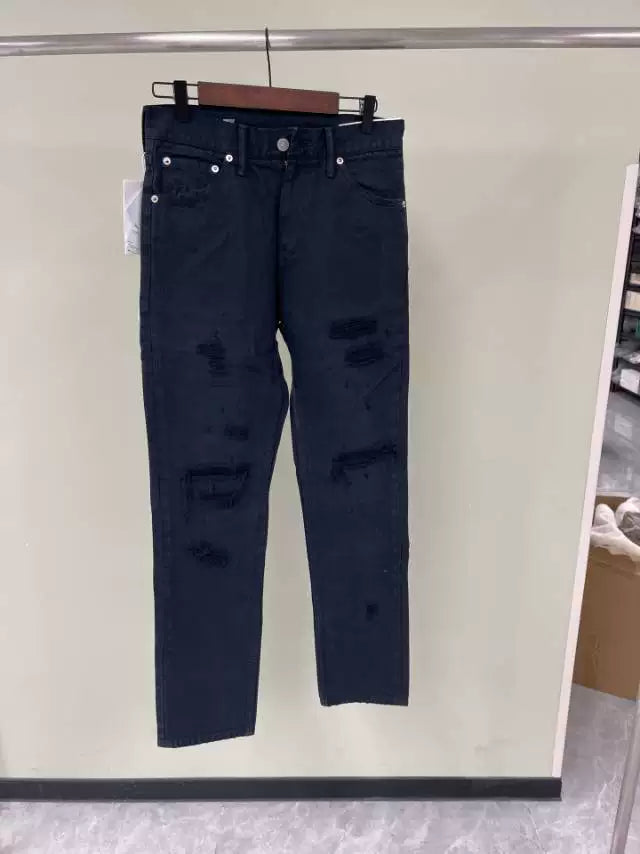 Visvim Dark Blue Distressed Denim Jeans