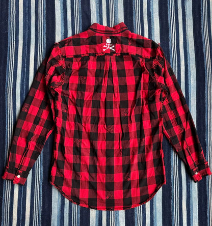 Mastermind World Flannel Shirt with Skull Embroidery