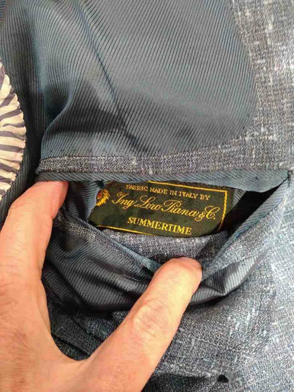 custom hand-tailored jacket in turquoise blue