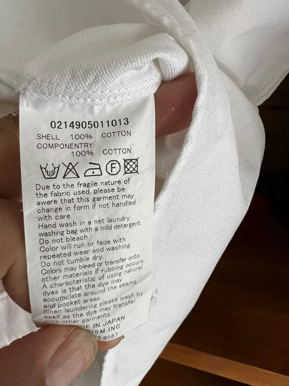 white drop sleeve shirt with paisley design