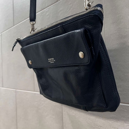 porter rambler leather shoulder bag with logo