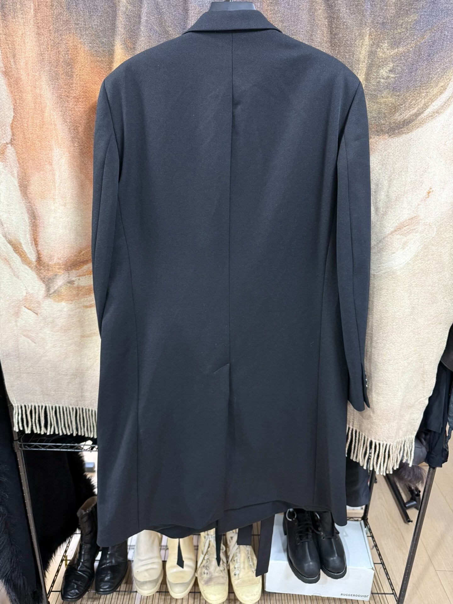 raf simons painted wool coat size 48