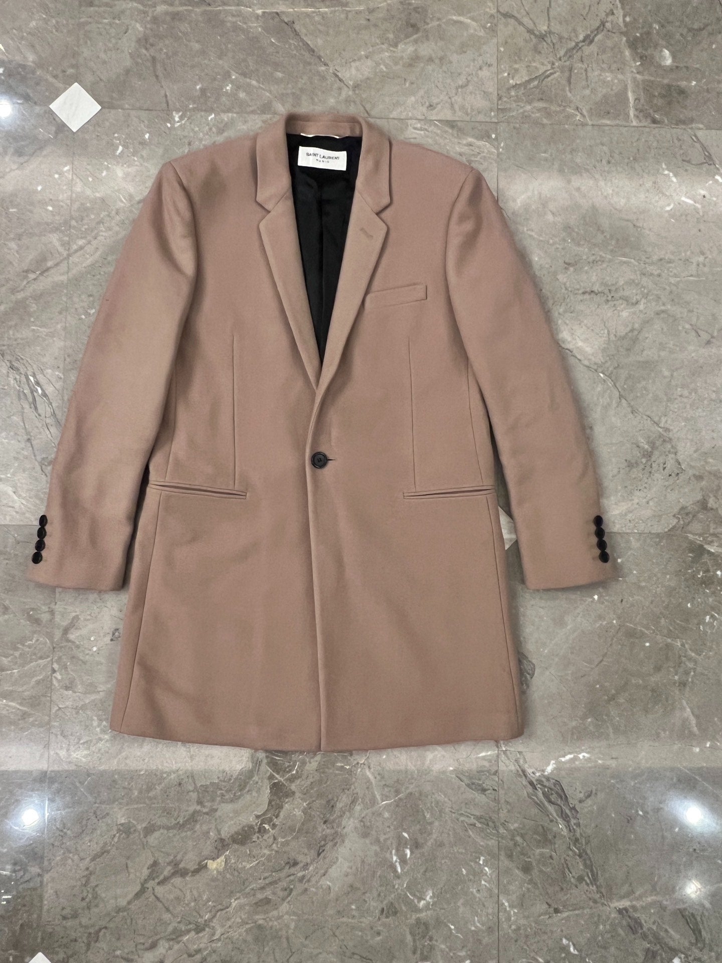 Saint Laurent Cashmere Wool Blend Coat