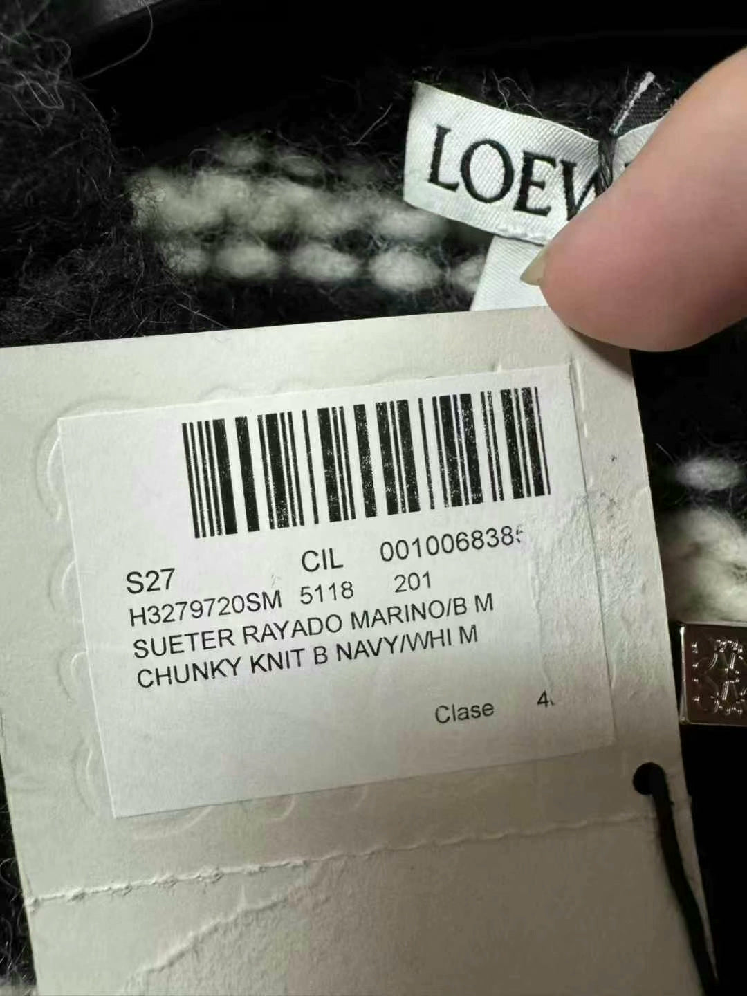 black and white striped wool sweater