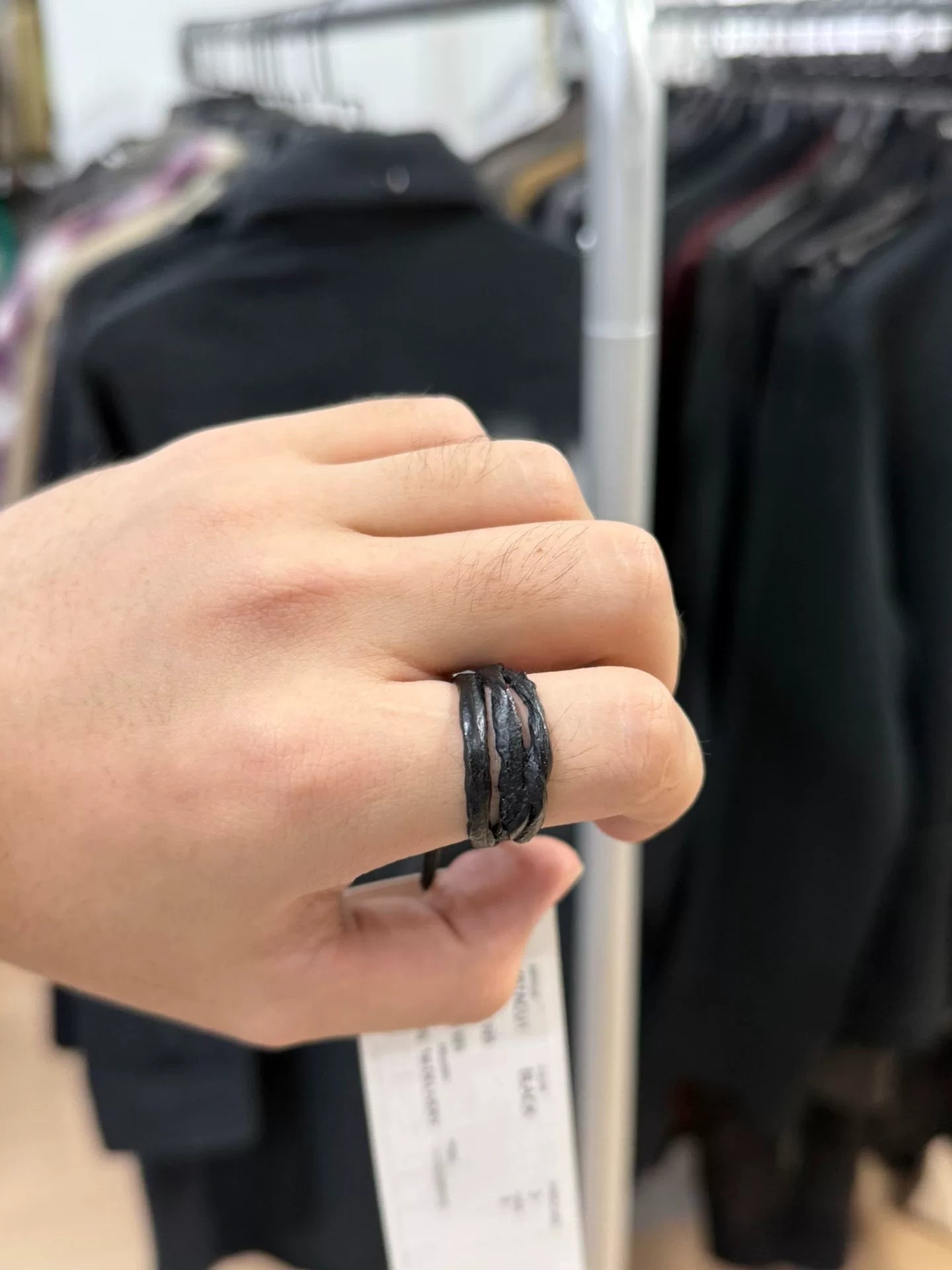 Julius 925 Silver Black Lacquer Ring