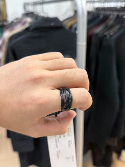 Julius 925 Silver Black Lacquer Ring