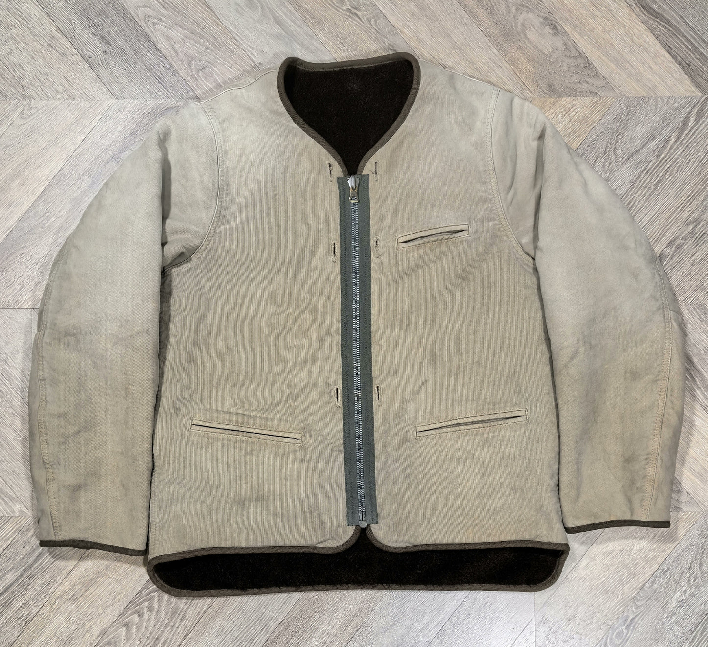 visvim contrary dept liner jacket in olive