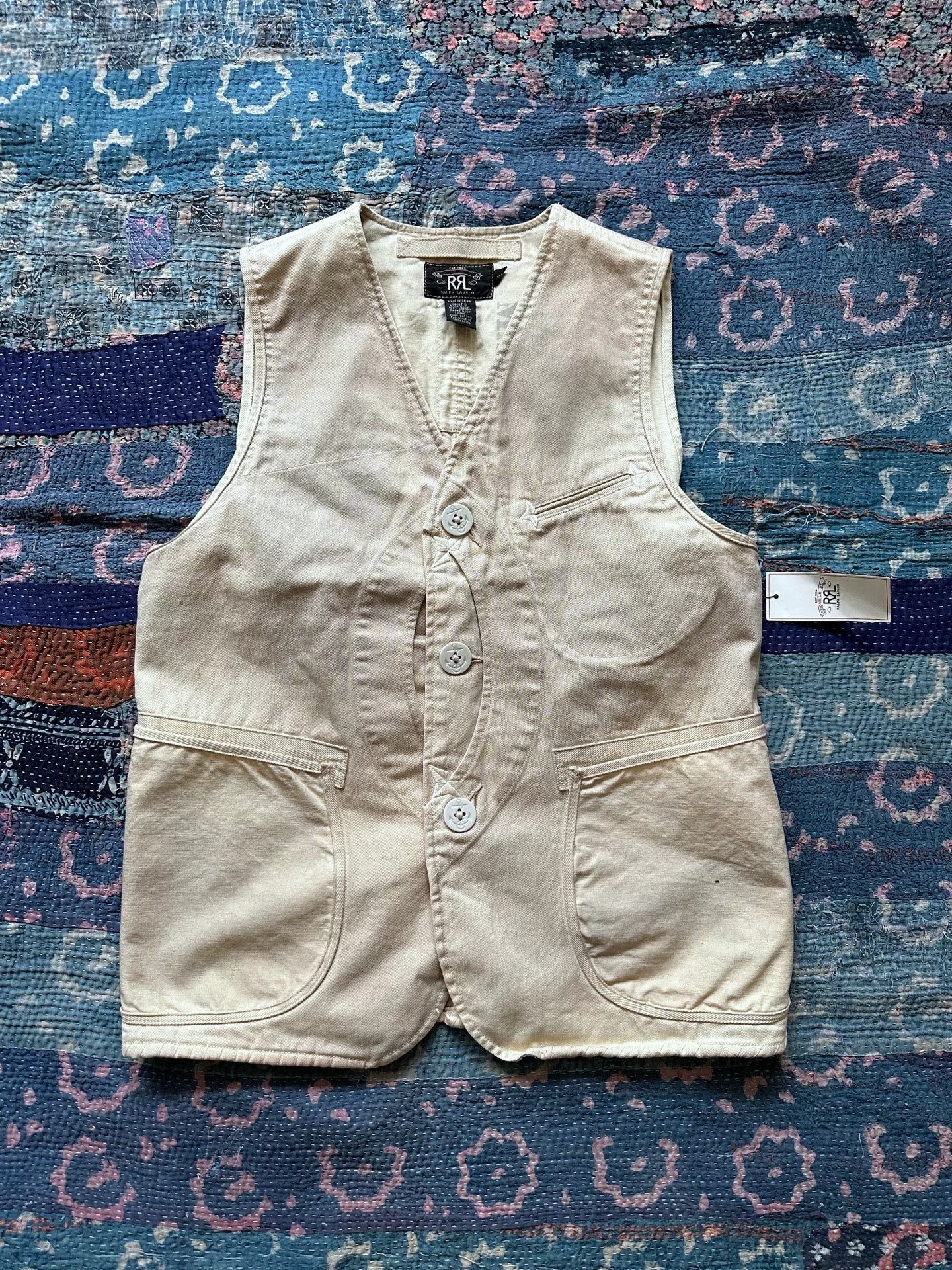 rrl distressed hunting style vest