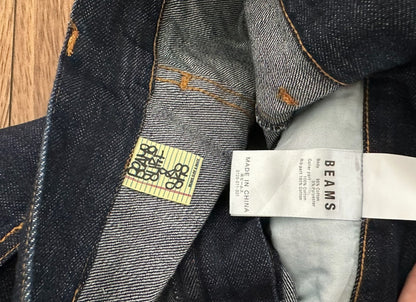 loose fit retro denim cross pants