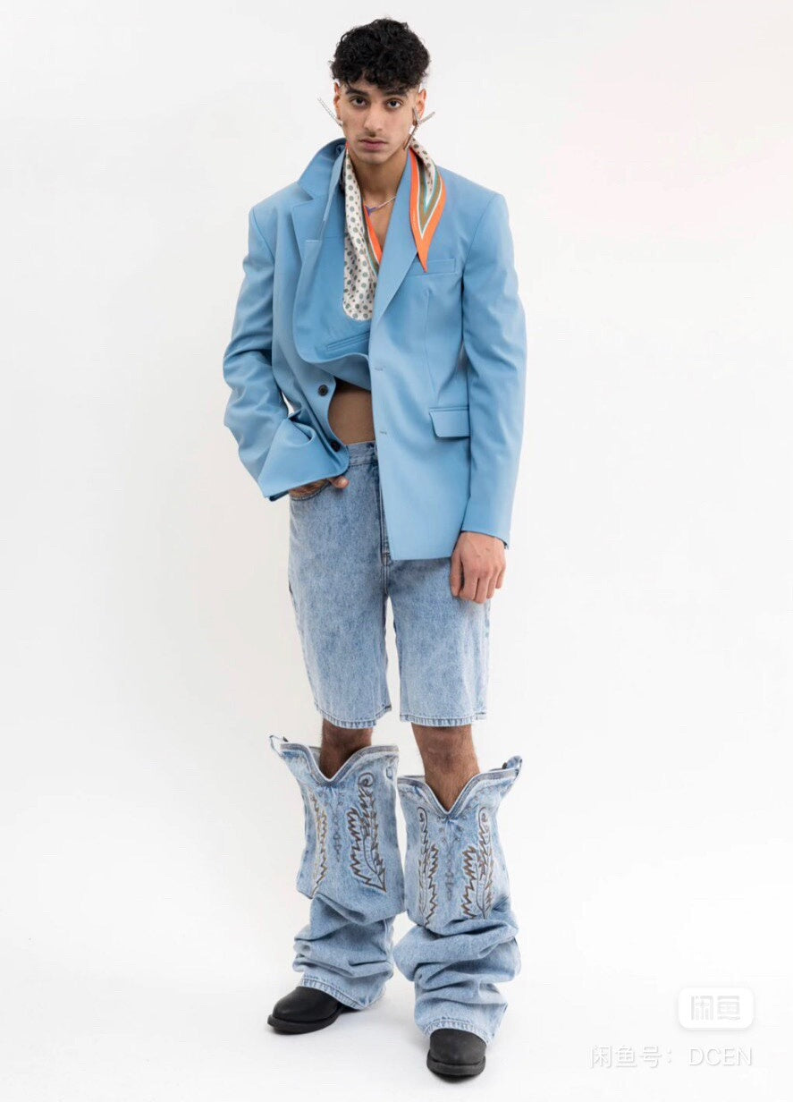 Y Project Cowboy Cuff Embroidered Jeans