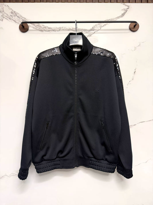 celine black scaled jacket with luxurious details