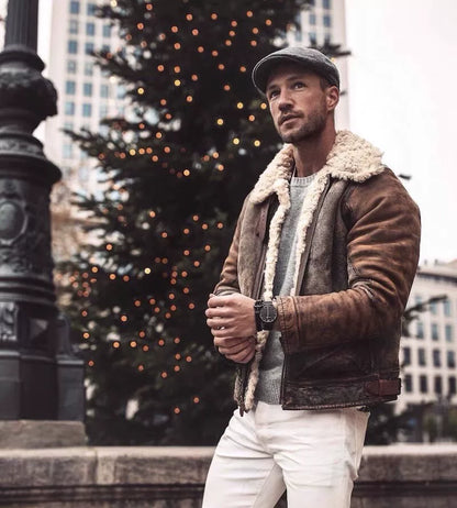RRL B3 Shearling Leather Jacket