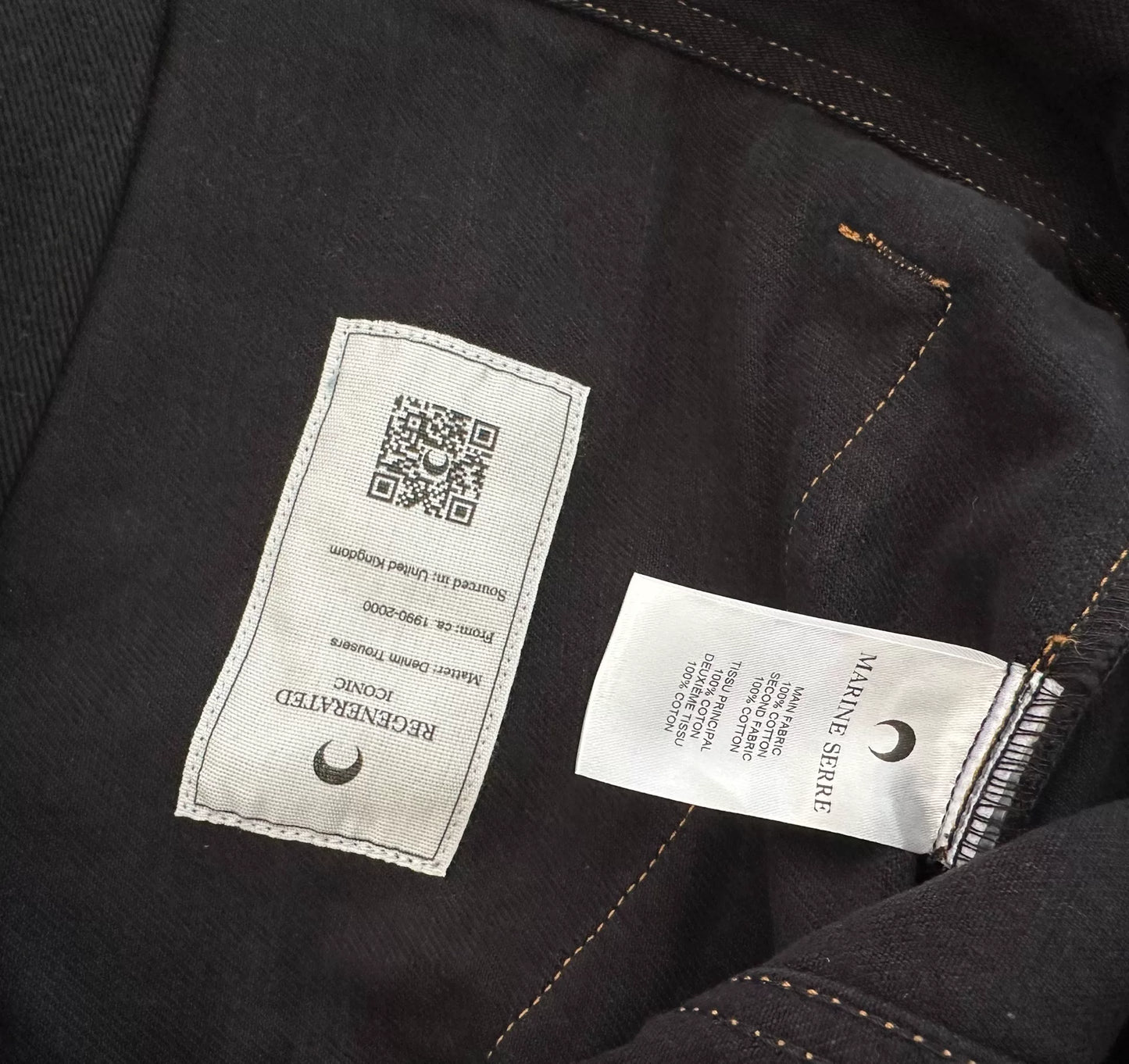 marine serre moon jacquard denim jacket