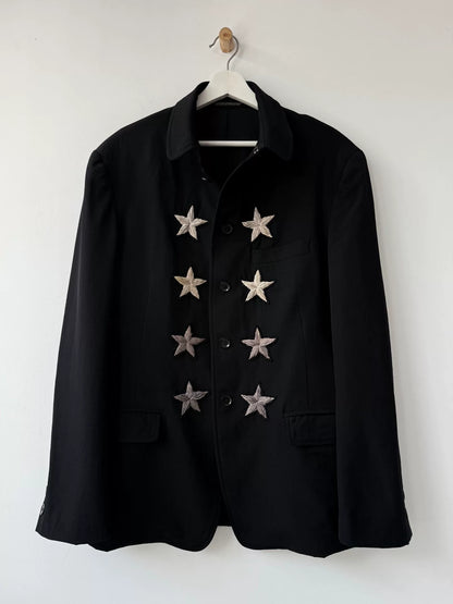 black wool baroque star jacket