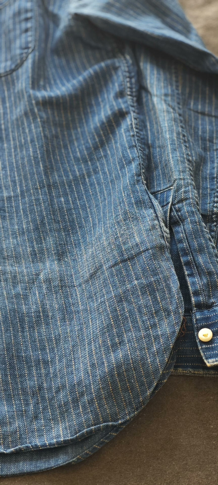 RRL Ralph Lauren 2015 Blue Striped Shirt