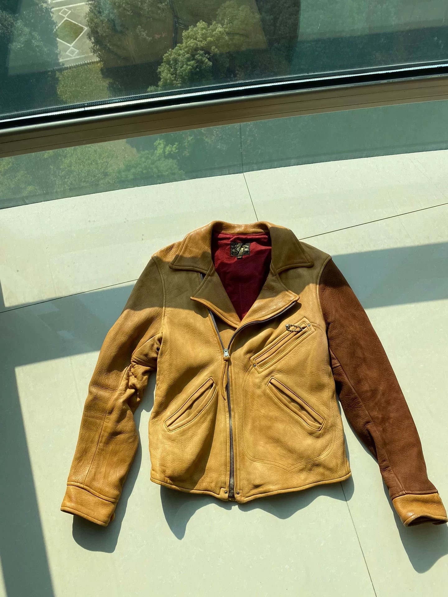 rare multicolor suede leather jacket