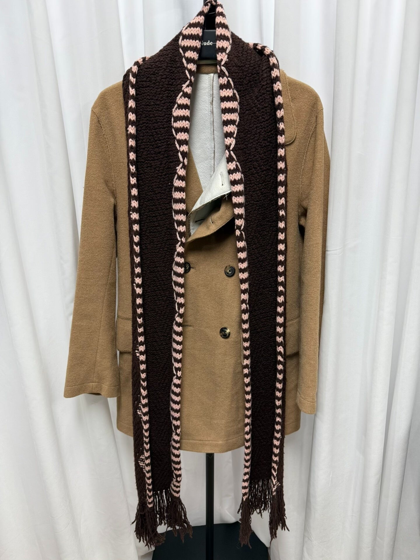 Dries van Noten Wool Fringe Patterned Scarf