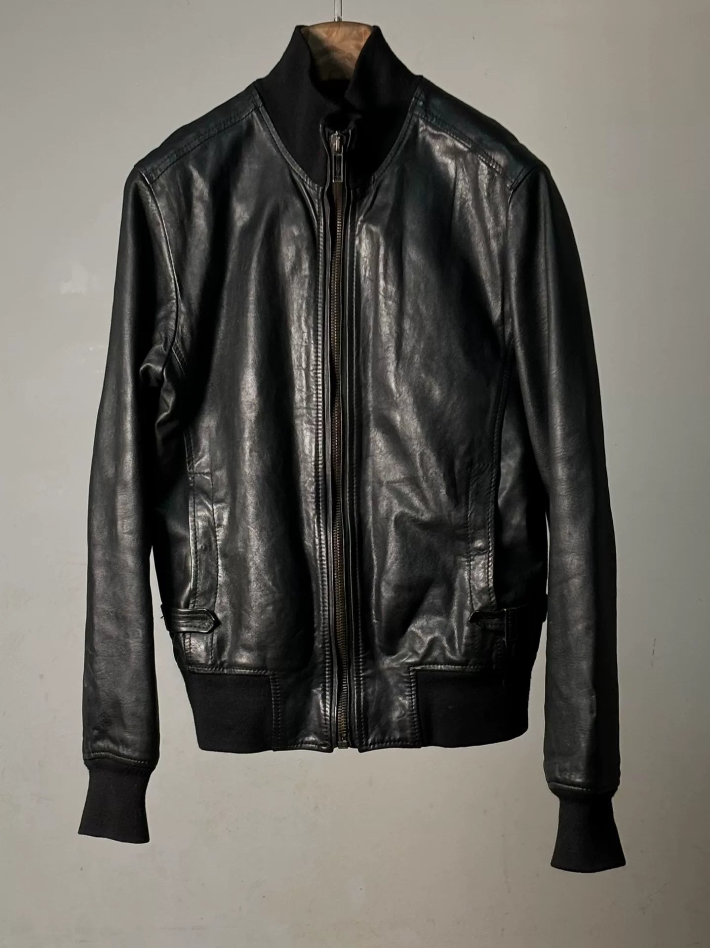 Dirk Bikkembergs Men's Leather Bomber Jacket