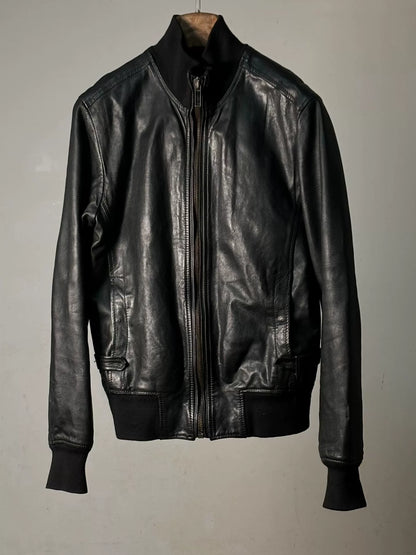Dirk Bikkembergs Men's Leather Bomber Jacket