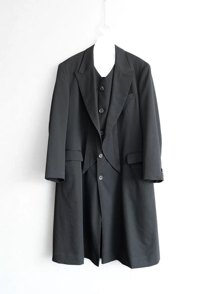 black layered jacket by yohji yamamoto