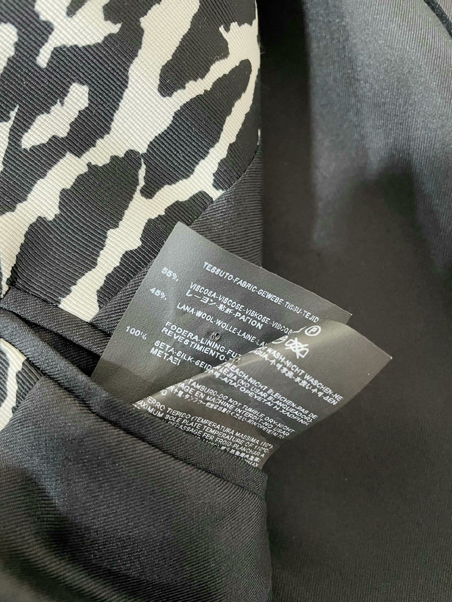 Saint Laurent Black White Leopard Blazer