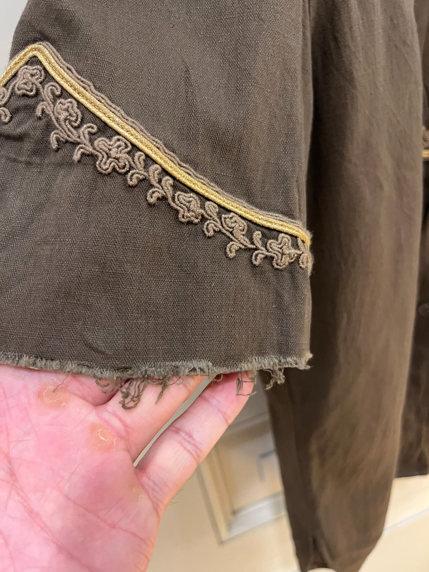 Saint Laurent Gold Embroidered Short-Sleeve Shirt