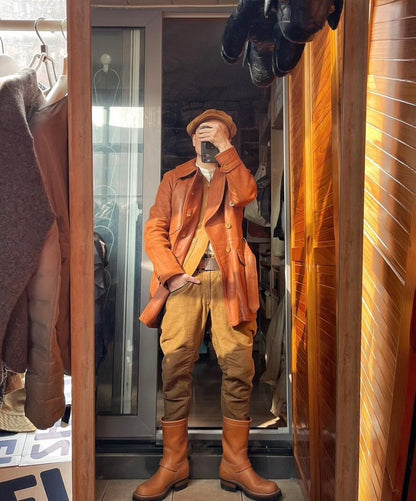 rustic red aviator coat by freewheelers