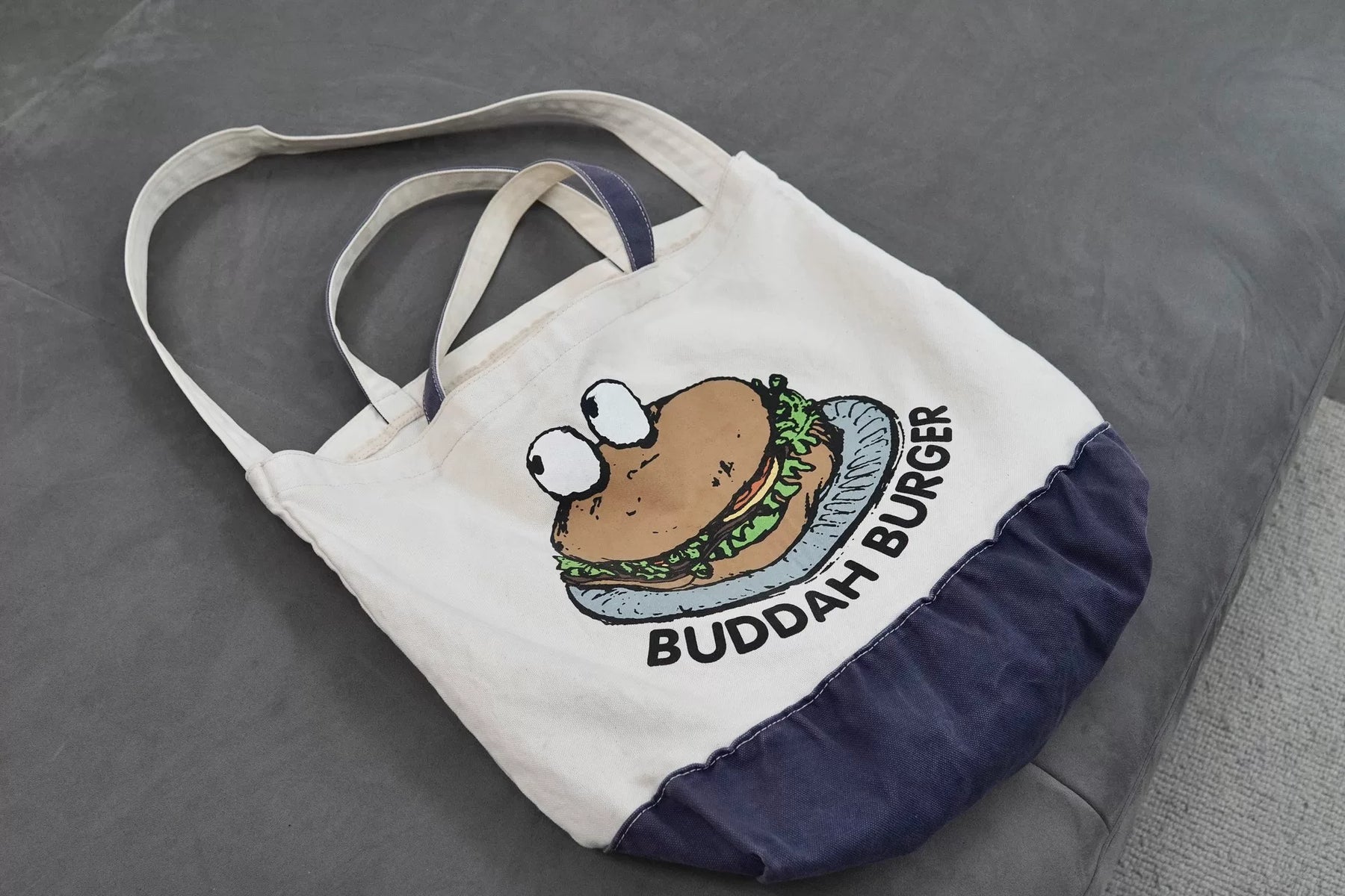 Undercover Hamburger Print Tote Bag