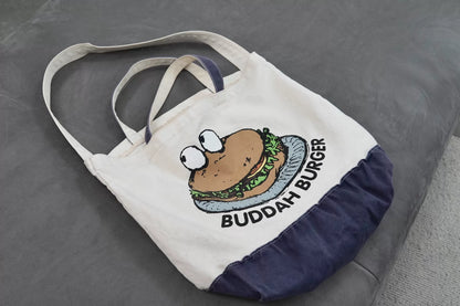 Undercover Hamburger Print Tote Bag