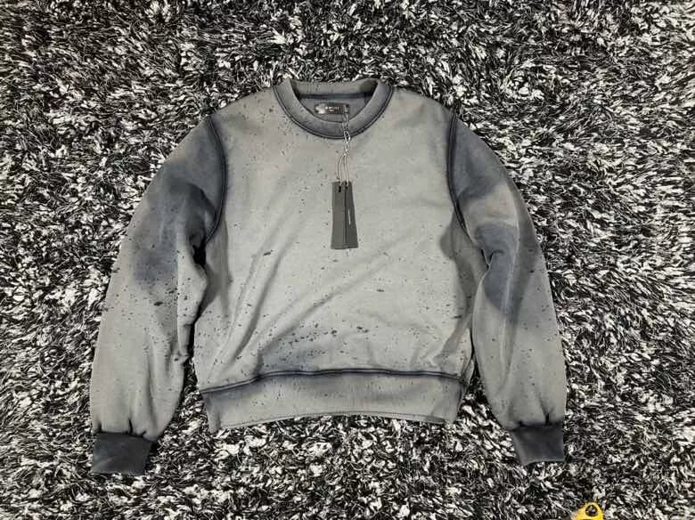 Amiri Distressed Sweatshirt in Black and Gray