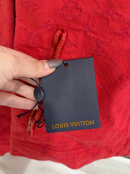 Louis Vuitton Red Logo Denim Jacket