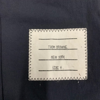 Thom Browne navy three-stripe nylon shirt jacket