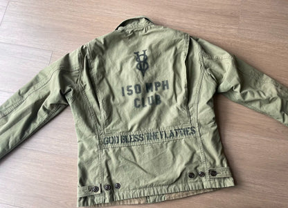 Freewheelers V8 150 MPH CLUB Military Jacket
