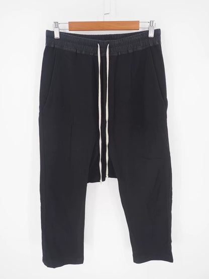 black wool cotton blend cropped pants