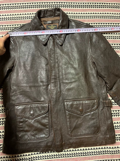 vintage black goat leather jacket by cockpit