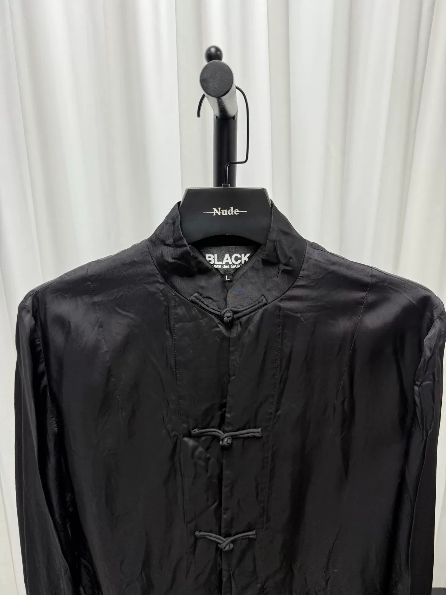 comme des garcons black silk embroidered jacket