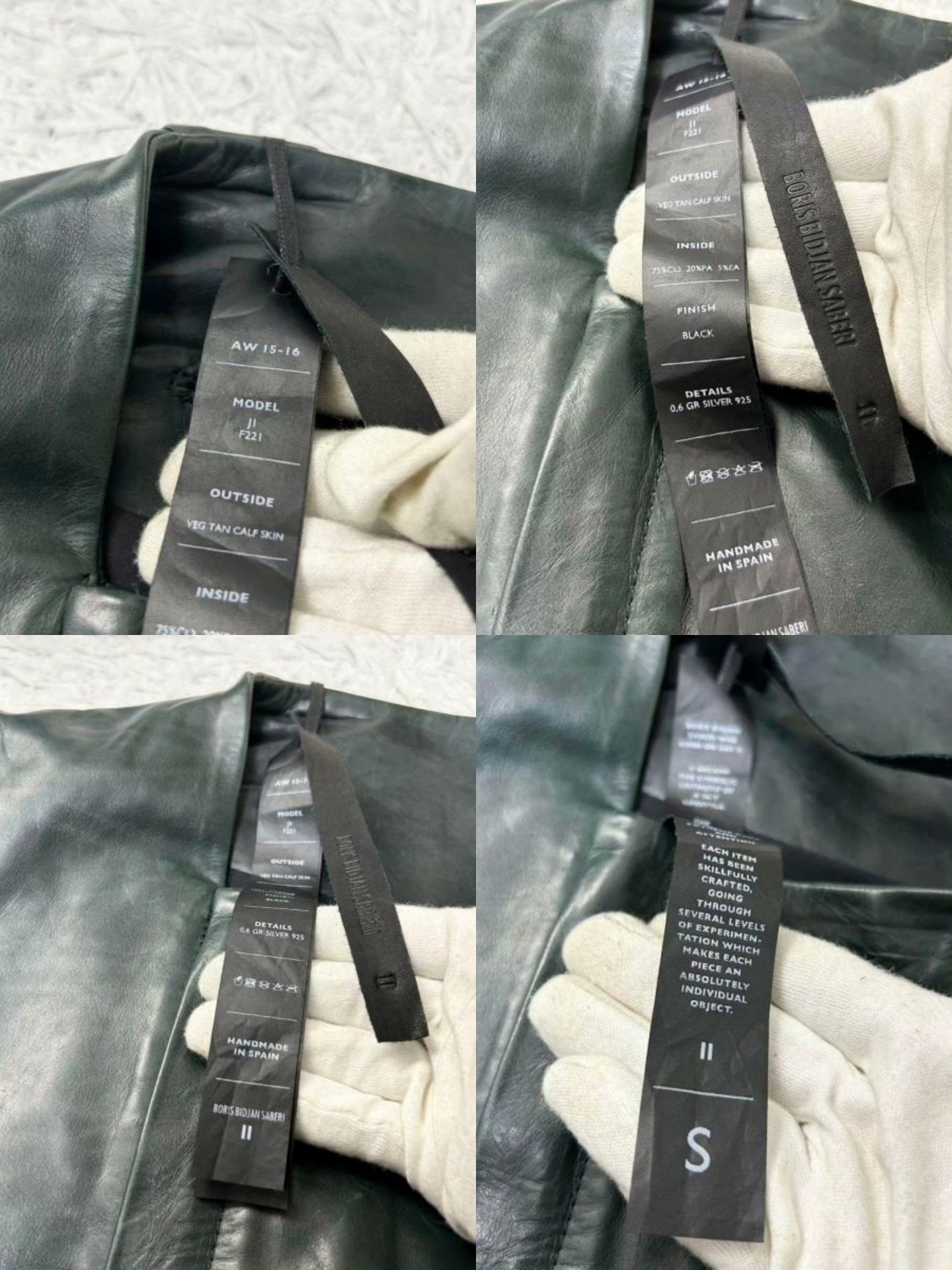 Boris Bidjan Saberi Calf Leather Riders Jacket