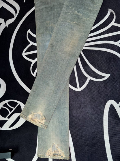 Saint Laurent Light Blue Distressed Jeans