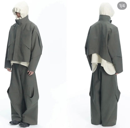 alfalfa wide-leg pants in olive green