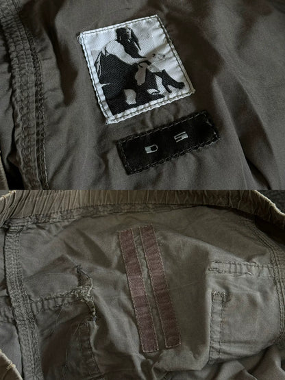 Rick Owens Gray Cargo Drop-Crotch Pants