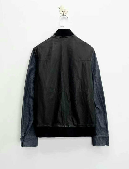 dior black lambskin baseball jacket unisex