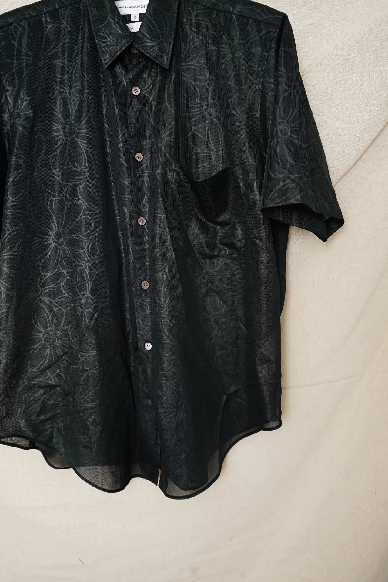 Comme des Garçons Loose Polyester Discharge Shirt