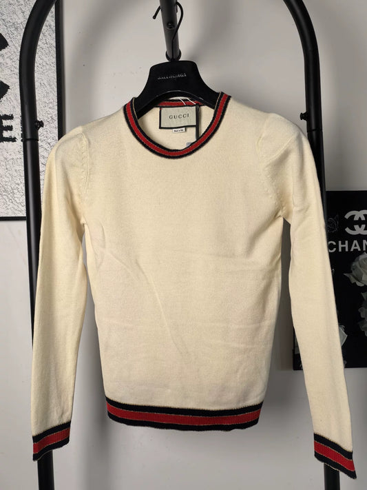 Gucci Wool Sweater with Red Green Stripes
