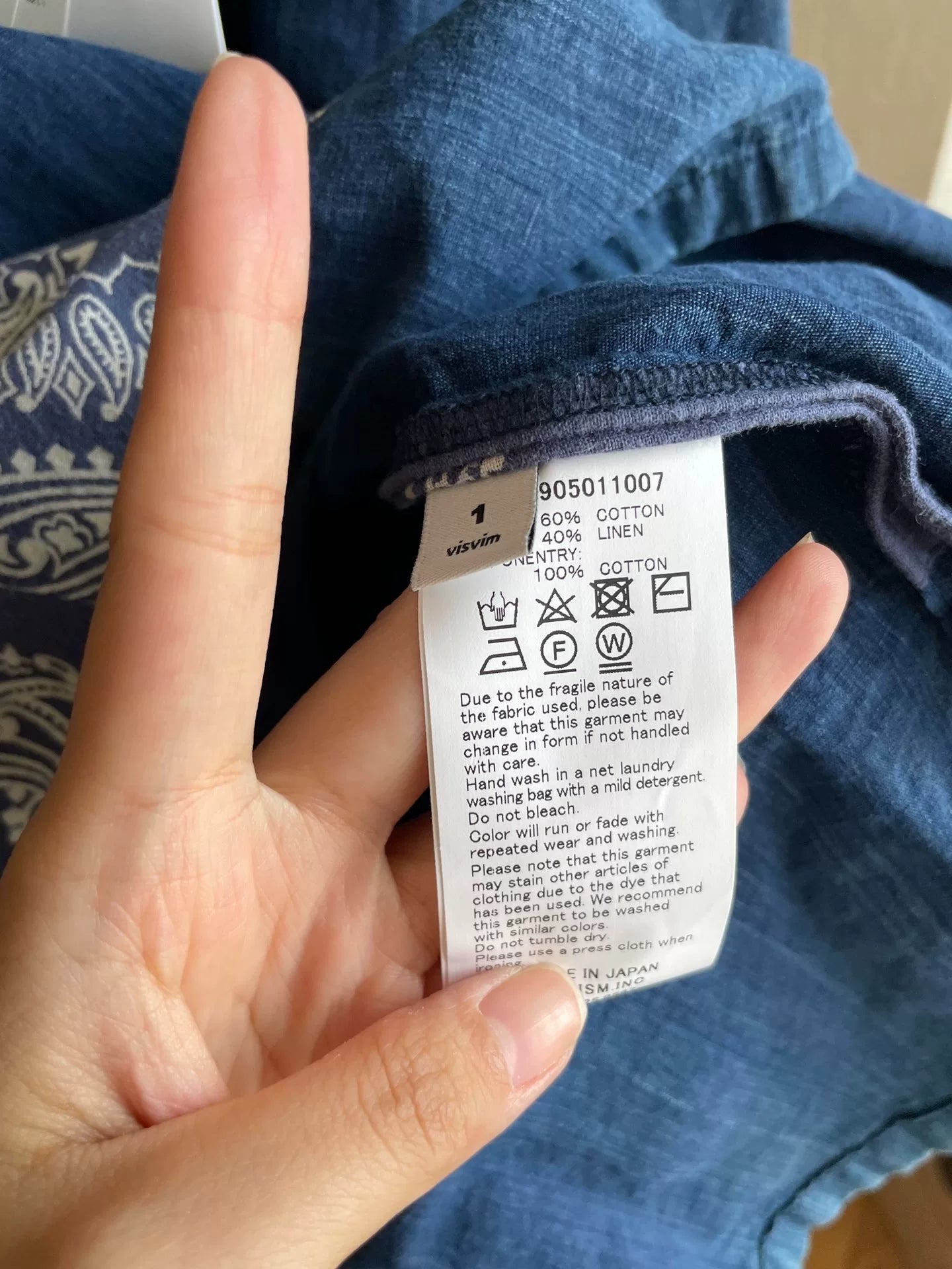 visvim Ikat Henley Indigo Dye Shirt