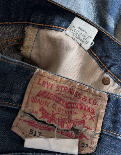 Vintage Levis 517 Indigo Faded Denim Pants