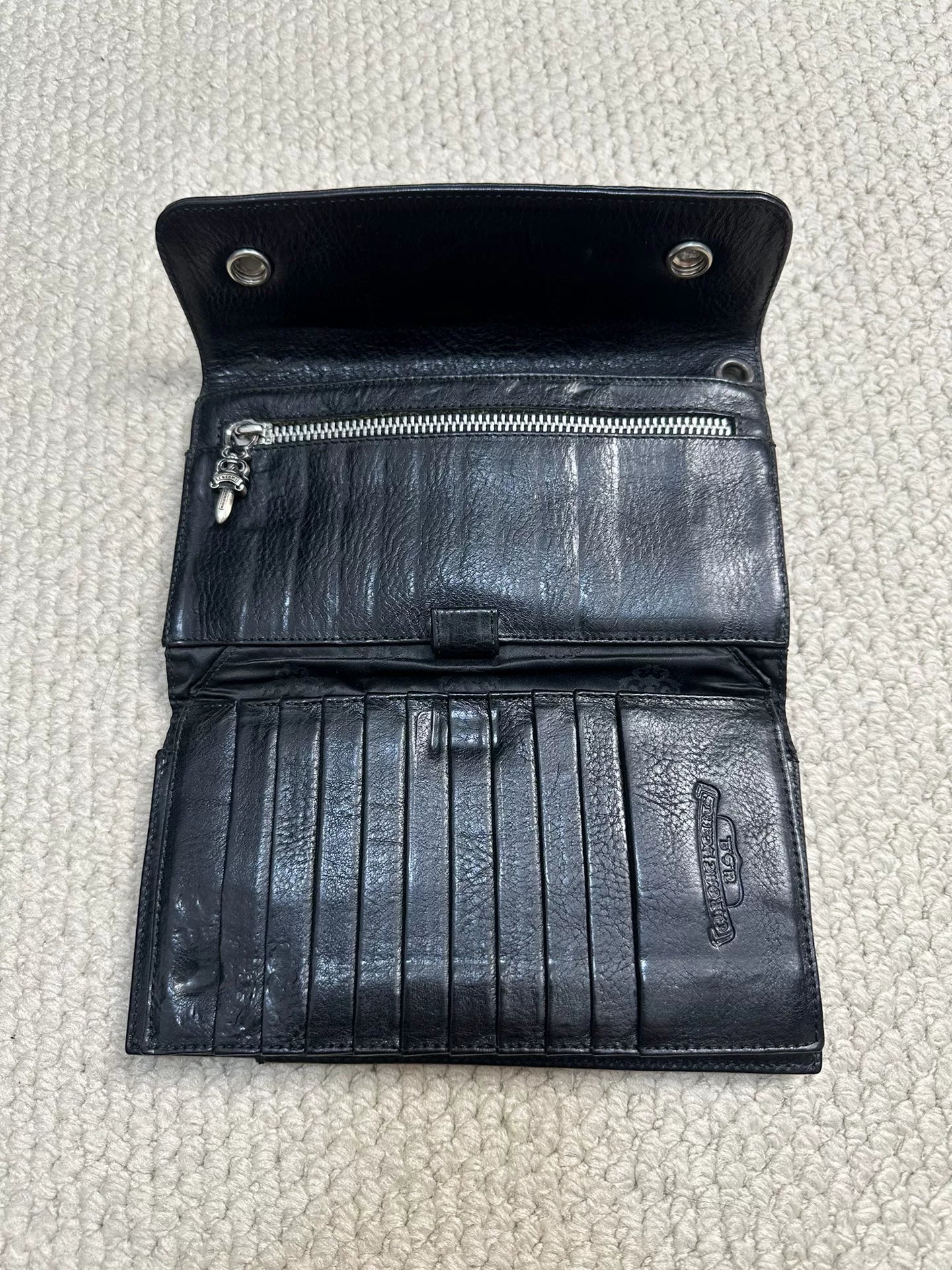Chrome Hearts Double Silver Buckle Wallet