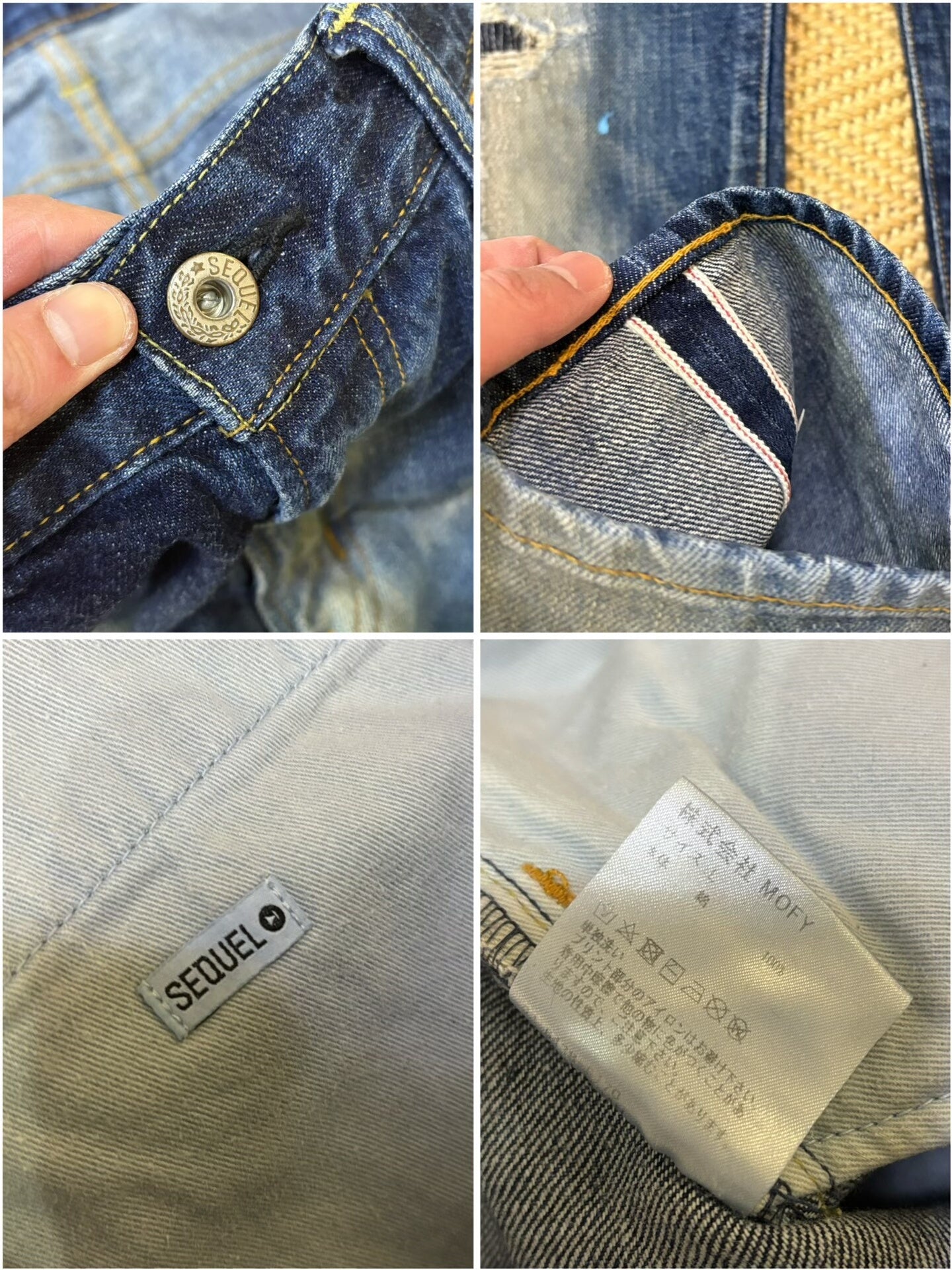 distressed blue starry denim pants